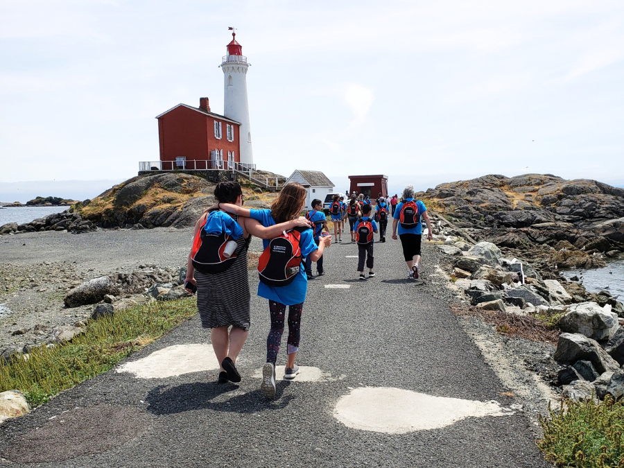 Student delegates at the BC Provincial Heritage Fair visit a lighthouse and museum near Victoria.
