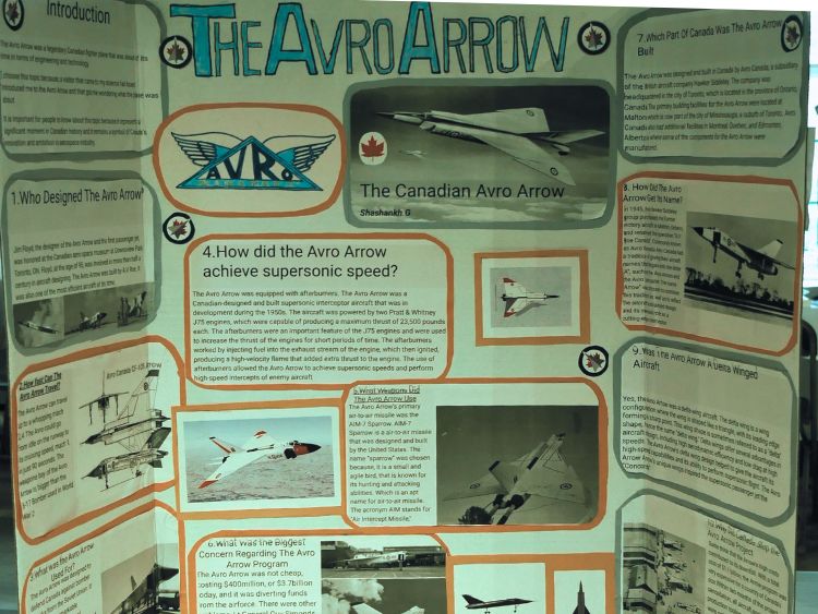 Student Heritage Fair Project about the Avro Arrow.